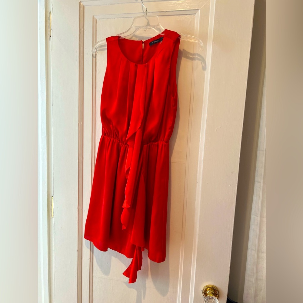 Theme red silky dress small